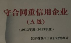 2012-2013年度守合同重信用企业